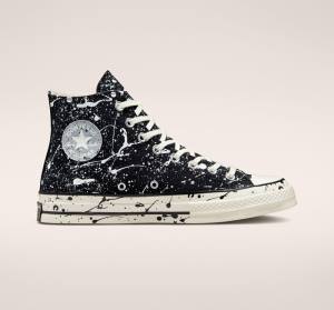 Tenis Altos Converse Chuck 70 Archive Paint Splatter Bota Negros Grises | CV-258EAO