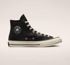 Tenis Altos Converse Chuck 70 Crafted Cuero Bota Negros | CV-291JWF