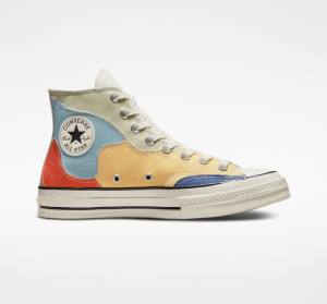 Tenis Altos Converse Chuck 70 Crafted Patchwork Bota Verde Oliva Azules | CV-098IZF