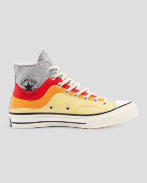 Tenis Altos Converse Chuck 70 Nor'Easter Felted Layered Bota Grises Rojos Amarillos | CV-615TUY