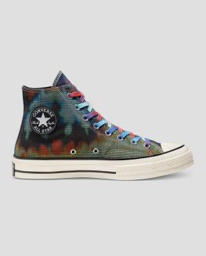 Tenis Altos Converse Chuck 70 Plaid Tie Dye Bota Negros | CV-149OXB