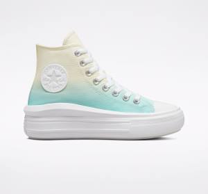 Tenis Altos Converse Chuck Taylor All Star Move Plataforma Ombre Bota Blancos | CV-024BYK