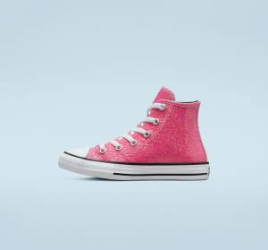 Tenis Altos Converse Chuck Taylor All Star Invierno Glitter Bota Rosas Negros Blancos | CV-083HXQ