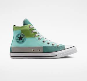 Tenis Altos Converse Chuck Taylor All Star Patchwork Bota Verdes Claro Azules | CV-087ZIU