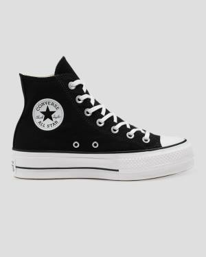 Tenis Altos Converse Chuck Taylor All Star Lift Lona Bota Negros | CV-103OFS