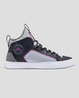 Tenis Altos Converse Chuck Taylor All Star Ultra Dramatic Nights Bota Grises Negros | CV-412FYZ