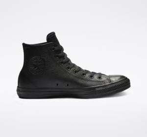 Tenis Altos Converse Chuck Taylor All Star Cuero Bota Negros | CV-691HMJ