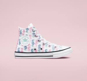 Tenis Altos Converse Chuck Taylor All Star Seahorses Bota Blancos Rosas Azules | CV-830SEP