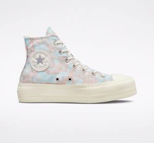 Tenis Altos Converse Chuck Taylor All Star Lift Plataforma Marble Bota Plateados | CV-903VAF