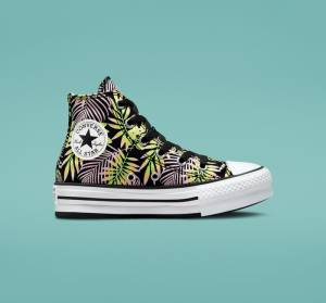 Tenis Altos Converse Chuck Taylor All Star Lift Plataforma Bright Plants Bota Negros Rosas Verdes Claro | CV-975NDR