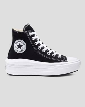 Tenis Altos Converse Chuck Taylor Move Plataforma Bota Negros | CV-821SFL