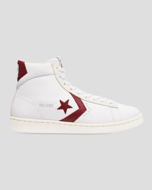 Tenis Altos Converse Pro Cuero Italy Bota Blancos Rojos | CV-094QKX