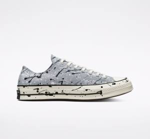 Tenis Bajos Converse Chuck 70 Archive Paint Splatter Grises Negros Blancos | CV-270ZJQ