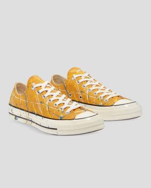 Tenis Bajos Converse Chuck 70 Archive Print Paint Splatter Amarillos | CV-263QYX