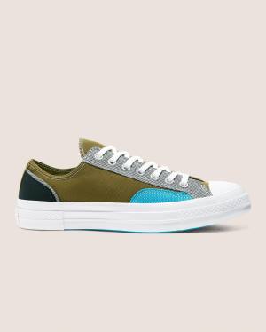 Tenis Bajos Converse Chuck 70 Patchwork Verde Oliva Azules | CV-541FIK