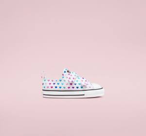 Tenis Bajos Converse Chuck Taylor All Star Easy-On Foil Hearts Blancos Negros Rosas | CV-035DPZ