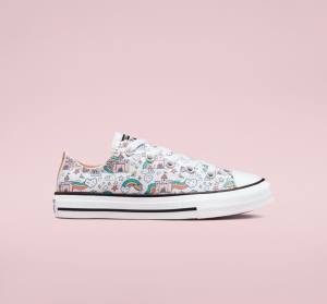 Tenis Bajos Converse Chuck Taylor All Star Rainbow Castles Blancos Rosas Turquesa | CV-324TSP