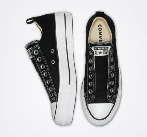 Tenis Bajos Converse Chuck Taylor All Star Lift Plataforma Slip Negros Blancos | CV-480JFU