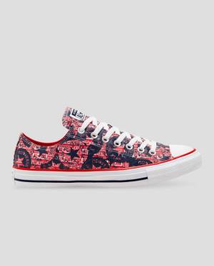 Tenis Bajos Converse Chuck Taylor All Star Logo Replay Rojos Negros | CV-493CAH