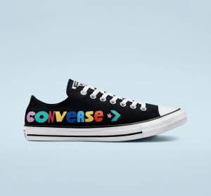 Tenis Bajos Converse Chuck Taylor All Star Happy Faces Negros | CV-809ZHJ