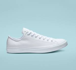 Tenis Bajos Converse Chuck Taylor All Star Cuero All White Blancos | CV-934ETL