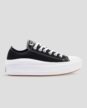 Tenis Bajos Converse Chuck Taylor Move Plataforma Negros | CV-358WPV