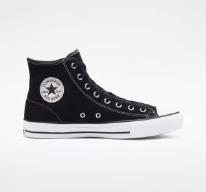 Tenis Skate Converse CONS Chuck Taylor All Star Pro Gamuza Negros Blancos | CV-068KGM