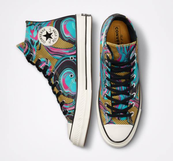 Tenis Altos Converse Chuck 70 '90s Marbled Bota Turquesa | CV-238GTB