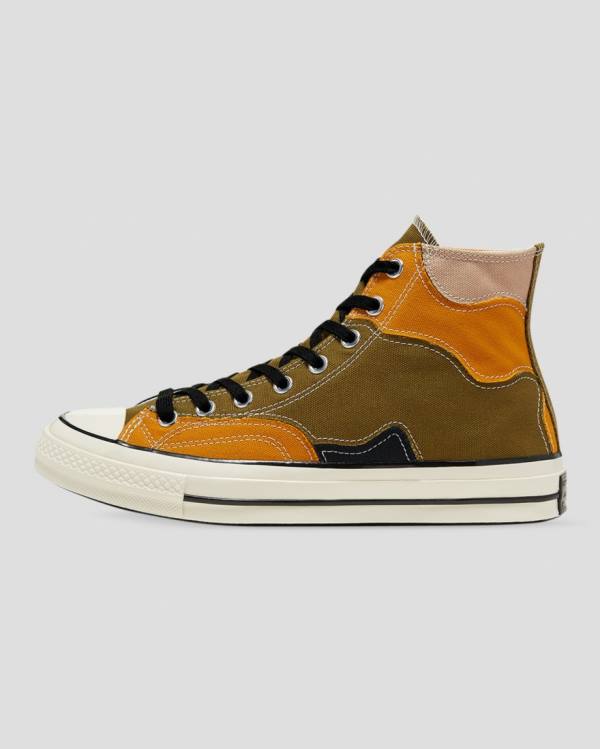 Tenis Altos Converse Chuck 70 Archive Camo Overlay Bota Verde Oliva Naranjas | CV-109GOK