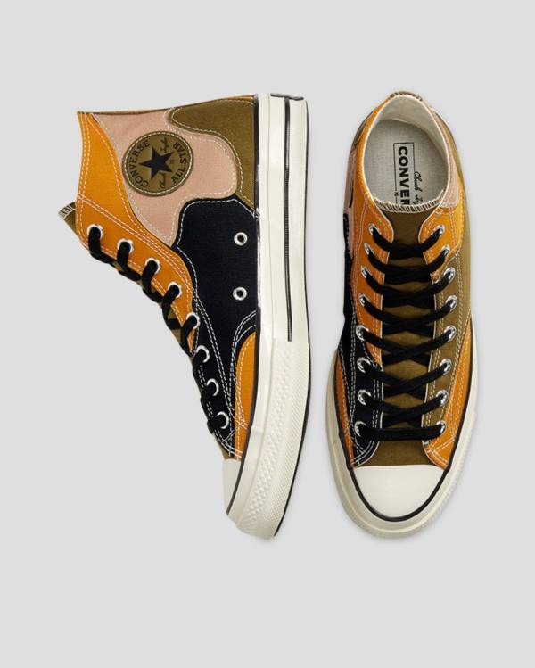 Tenis Altos Converse Chuck 70 Archive Camo Overlay Bota Verde Oliva Naranjas | CV-109GOK