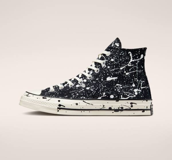 Tenis Altos Converse Chuck 70 Archive Paint Splatter Bota Negros Grises | CV-012GHM