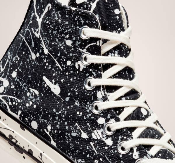 Tenis Altos Converse Chuck 70 Archive Paint Splatter Bota Negros Grises | CV-012GHM