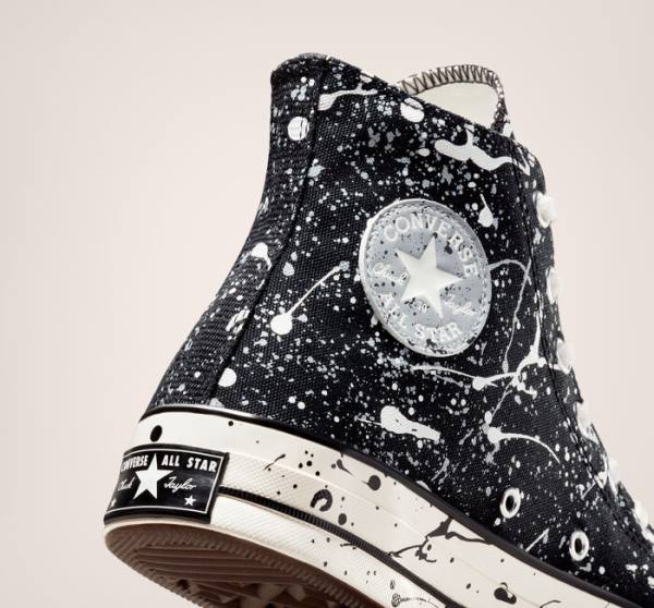 Tenis Altos Converse Chuck 70 Archive Paint Splatter Bota Negros Grises | CV-012GHM