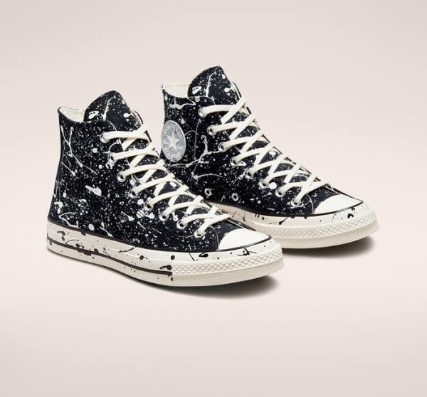 Tenis Altos Converse Chuck 70 Archive Paint Splatter Bota Negros Grises | CV-258EAO