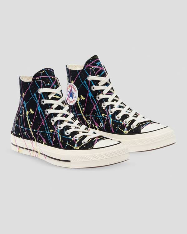 Tenis Altos Converse Chuck 70 Archive Print Paint Splatter Bota Negros | CV-021IDW