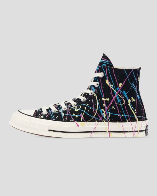 Tenis Altos Converse Chuck 70 Archive Print Paint Splatter Bota Negros | CV-021IDW