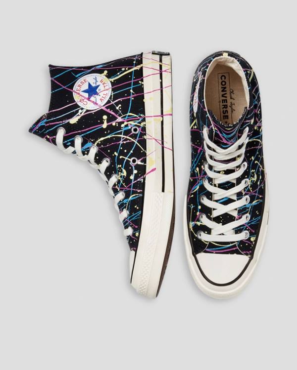 Tenis Altos Converse Chuck 70 Archive Print Paint Splatter Bota Negros | CV-021IDW