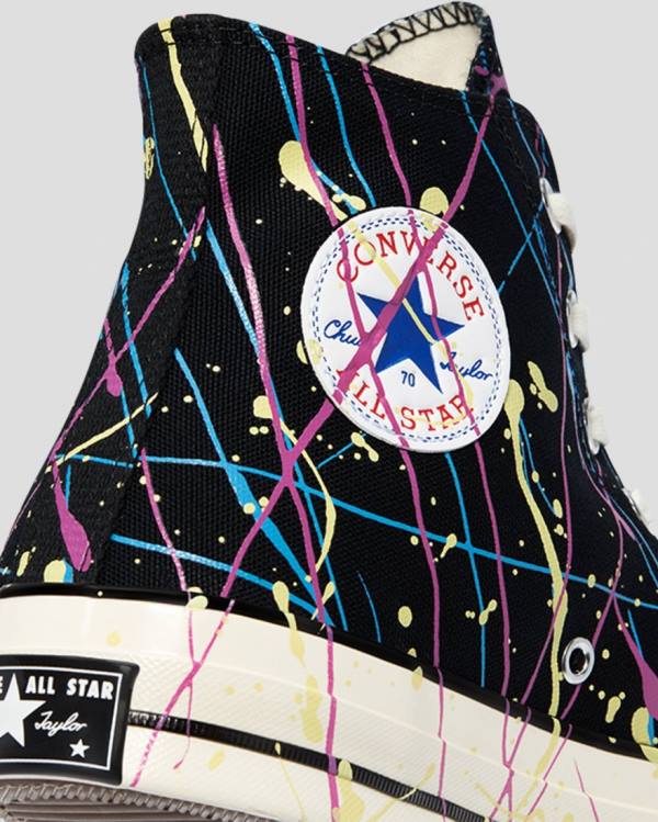 Tenis Altos Converse Chuck 70 Archive Print Paint Splatter Bota Negros | CV-021IDW