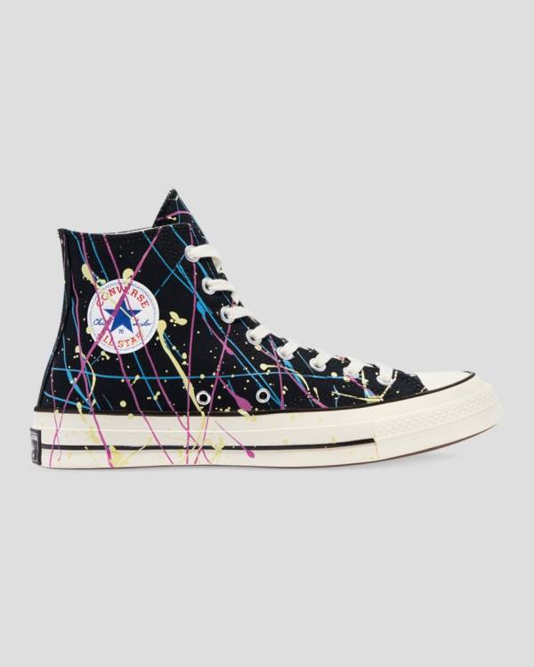 Tenis Altos Converse Chuck 70 Archive Print Paint Splatter Bota Negros | CV-902SFR