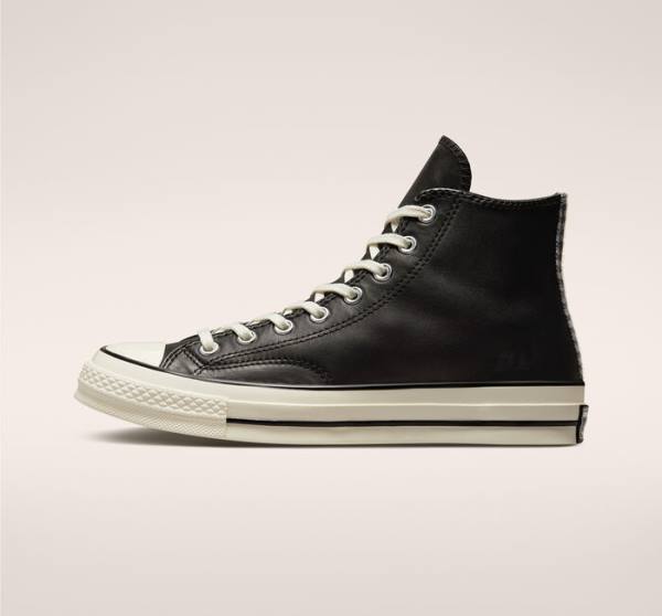 Tenis Altos Converse Chuck 70 Crafted Cuero Bota Negros | CV-291JWF