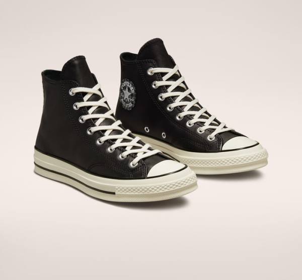 Tenis Altos Converse Chuck 70 Crafted Cuero Bota Negros | CV-291JWF