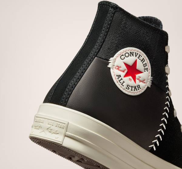 Tenis Altos Converse Chuck 70 Crafted Cuero Bota Negros Rojos | CV-327XNK