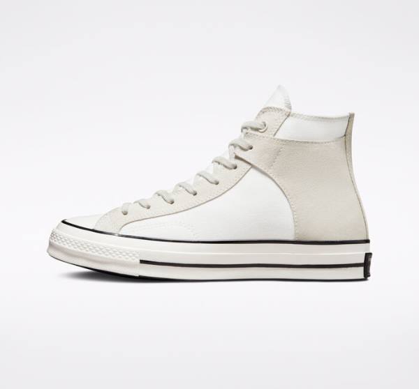 Tenis Altos Converse Chuck 70 Crafted Lona Bota Blancos Negros | CV-548XJM