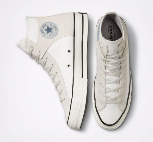 Tenis Altos Converse Chuck 70 Crafted Lona Bota Blancos Negros | CV-548XJM