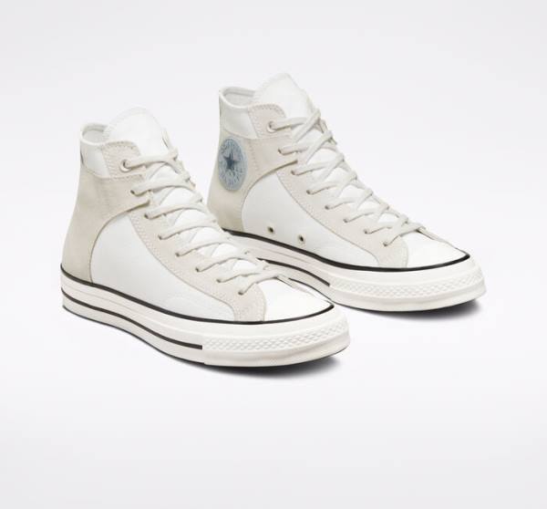 Tenis Altos Converse Chuck 70 Crafted Lona Bota Blancos Negros | CV-548XJM