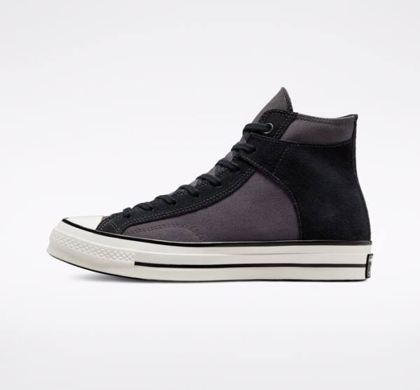 Tenis Altos Converse Chuck 70 Crafted Lona Bota Negros Blancos | CV-645JNU