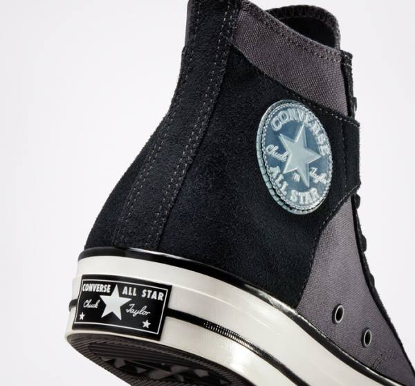 Tenis Altos Converse Chuck 70 Crafted Lona Bota Negros Blancos | CV-645JNU