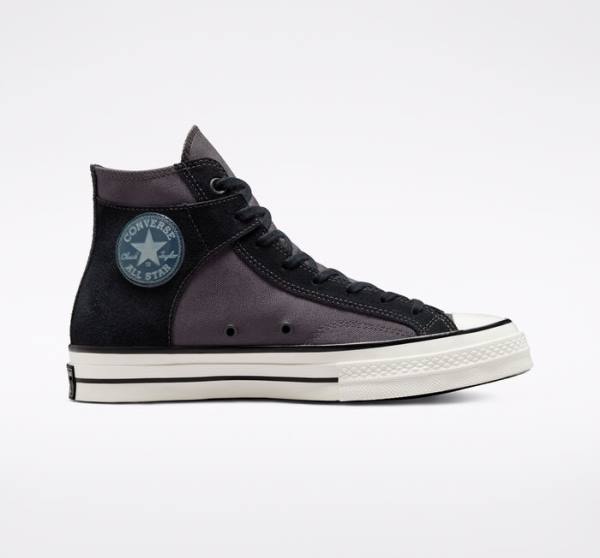 Tenis Altos Converse Chuck 70 Crafted Lona Bota Negros Blancos | CV-645JNU