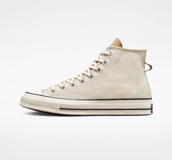 Tenis Altos Converse Chuck 70 Crafted Stripe Bota Marrom | CV-423PVC