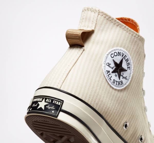 Tenis Altos Converse Chuck 70 Crafted Stripe Bota Marrom | CV-423PVC